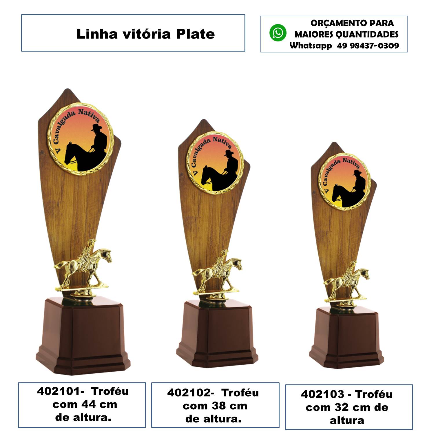 Troféu Para Campeonato De Xadrez Cavalo Branco Verito - Troféu