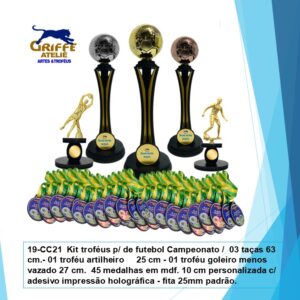 Kit troféus p/ de futebo,l Campeonato
