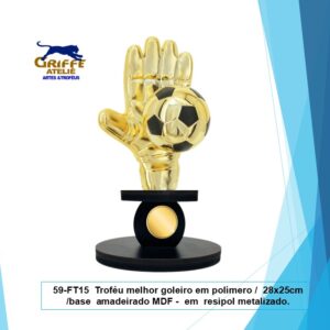 Troféu melhor goleiro em polímero