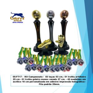 Kit troféus p/ Campeonato de futebol