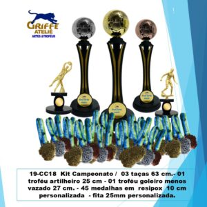 Kit troféus p/ Campeonato dce futebol