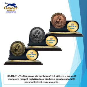 Troféu p/ prova de 3 tambores