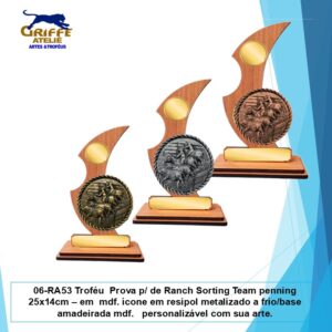 Troféu Prova p/ de Ranch Sorting Team penning