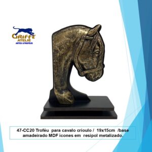 47-CC20 Troféu para cavalo crioulo