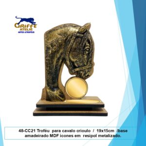 48-CC21 Troféu para cavalo crioulo