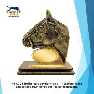 49-CC23 Troféu para cavalo crioulo