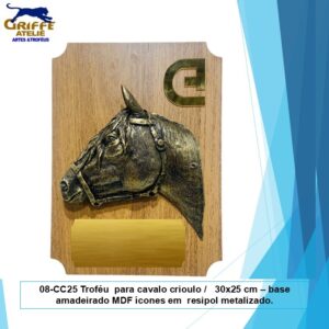08-CC25 Troféu para cavalo crioulo
