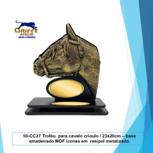 50-CC27 Troféu para cavalo crioulo