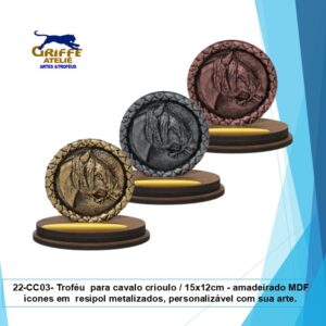 22-CC03- Troféu para cavalo crioulo