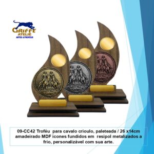 09-CC43 Troféu para cavalo crioulo, paleteada