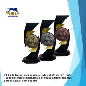 34-CC45 Troféu para cavalo crioulo