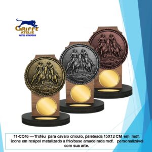 34-CC45 Troféu para cavalo crioulo