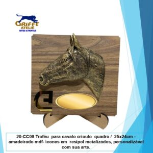 20-CC09 Troféu para cavalo crioulo